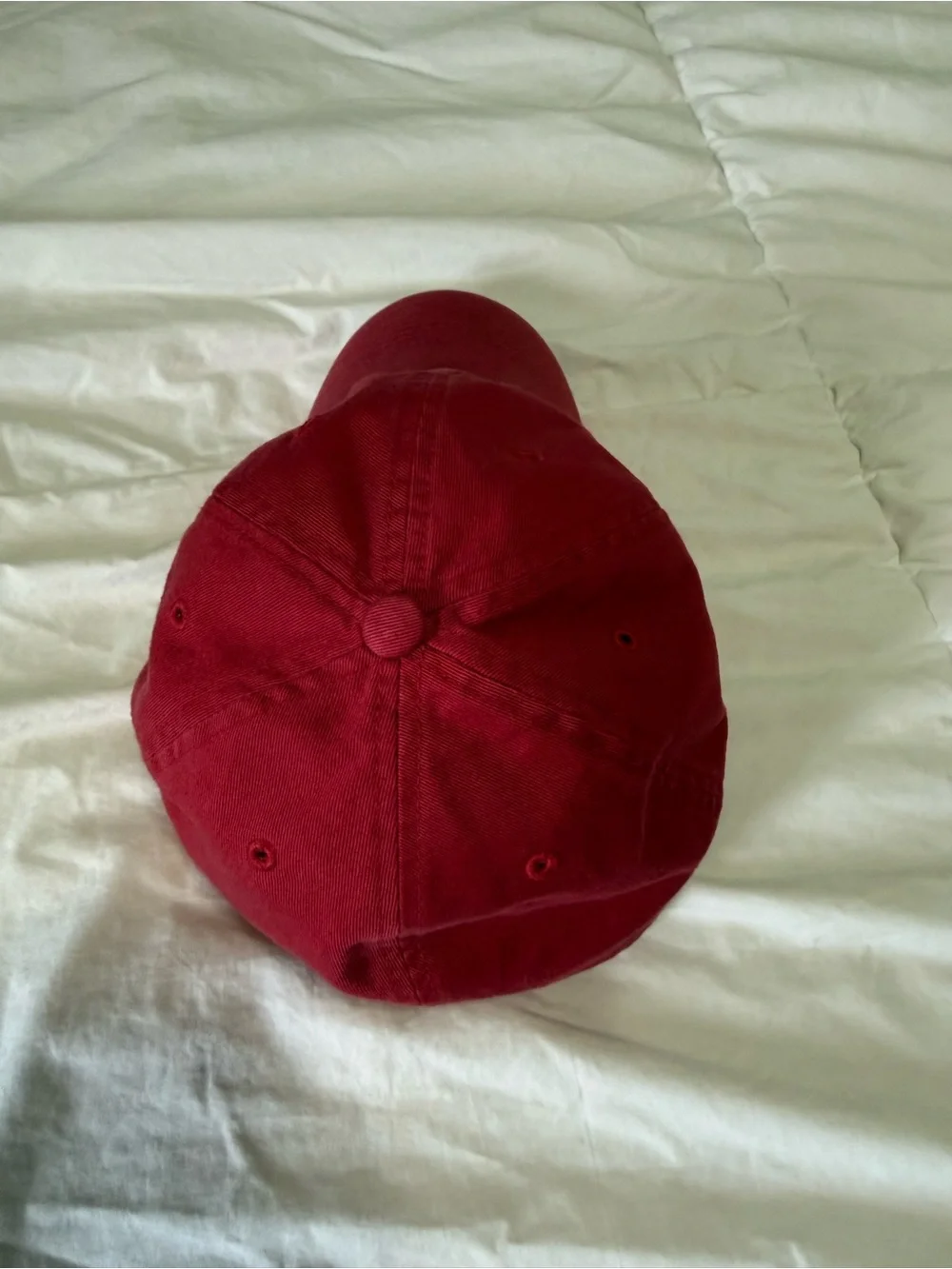 Red Cotton Yankee Baseball Cap - mens